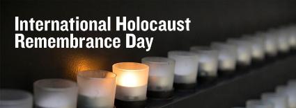 International Holocaust Remembrance Day text with candles